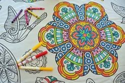 – Food Fun Design – Square Tablecloth - Fabric Coloring Tablecloth - Colorable Designs – Washable And Reusable – Coloring Activity For Children And Adults -Kitchen Island Sale 61I80liBMVL. AC