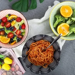 Salad Soup Ramen Bowl, DeeCoo 55 OZ Super Stackable Round Fine Porcelain Cereal Pasta Serving Bowl Sets, 3 Pack -Large Capacity Microwavable Ceramic Bowls - Heat And Cold Resistant -Kitchen Island Sale 61ITR5j6qdL