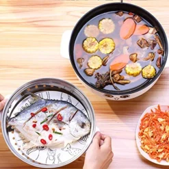 4-in-1 Multifunction Electric Skillet With Lid Nonstick Stainless Steel Small Electric Stockpot Hot Pot Skillet Noodles Rice Cooker Steamed Egg Soup Porridge Fried Cooking 110V (2.8L, Electric Skillet) -Kitchen Island Sale 61IxmEHys1L 1