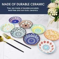 3 Oz Round Soy Sauce Dipping Bowls Set Of 8, Porcelain Side Dishes/Plates For Snack Sushi Ketchup Condiments Appetizer Dessert, 4 Inch Small Pinch Bowls For Kitchen Prep, Assorted Patterns -Kitchen Island Sale 61JHh79dpnL