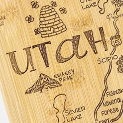 Destination Utah State Shaped Serving And Cutting Board, Includes Hang Tie For Wall Display -Kitchen Island Sale 61KdFgVXkxL