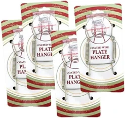 Chrome Vinyl Coated Plate Hanger 3.5 To 5 Inch Plate Hanger Set Of 4 Hangers - Includes Hanging Hook And Nail -Kitchen Island Sale 61KmzBSnwIL. AC