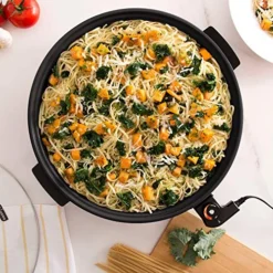 Dash Family Size Electric Skillet With 14 Inch Nonstick Surface + Recipe Book For Pizza, Burgers, Cookies, Fajitas, Breakfast & More, 20 Cup Capacity, 1400-Watt - Red