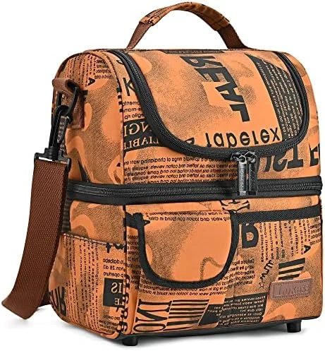 Lunch Bag Women Double Deck Insulated Lunch Box Large Cooler Tote Bag With Removable Shoulder Strap Wide Open Thermal Meal Prep Lunch Organizer Box For Adults Work/Outdoor, Black Peony 10 Lunch Bag Women Double Deck Insulated Lunch Box Large Cooler Tote Bag With Removable Shoulder Strap Wide Open Thermal Meal Prep Lunch Organizer Box For Adults Work/Outdoor, Black Peony - Image 10