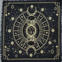 Ltar Cloth 36x36 Inches Moon Phases Celestical Deck Alter Square Wall Hanging Tablecloth Sacred Place Home Décor Moon Faces Premium Tarot Cloth Spirituall
