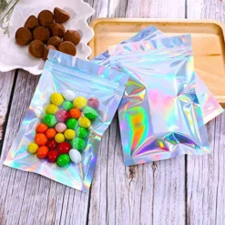 100 Pieces Bags Holographic Packaging Bags Storage Bag For Food Storage (Holographic Color, 7 X 9 Inches) -Kitchen Island Sale 61NmB0KbgxL