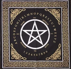 Altar Cloth Triple Moon Pentagram Goddess Witchcraft Alter Tarot Spread Top Cloth Wiccan Square Spiritual 18 By 18 Sacred Cloth (Triple Moon Pentagram Gold Silver) -Kitchen Island Sale 61Sx6WiD1 S. AC