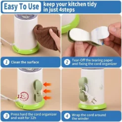 Ugagaf 5 Pcs Cord Organizer For Appliances, Kitchen Appliance Cord Winder, Appliance Cord Organizer Stick On Mixer, Blender, Coffee-Maker, Toaster, Pressure-Cooker And Air-Fryer -Kitchen Island Sale 61TBMVRN3LL