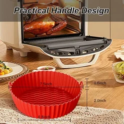 2-Pack Air Fryer Silicone Liners,YEEYAA 7.5inch Reusable Air Fryer Silicone Basket,Food Grade And Heat Resistant Air Fryer Silicone Pot Round For 3 To 5 QT For Air Fryer Accessories -Kitchen Island Sale 61UECX6rh7L