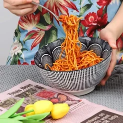 Salad Soup Ramen Bowl, DeeCoo 55 OZ Super Stackable Round Fine Porcelain Cereal Pasta Serving Bowl Sets, 3 Pack -Large Capacity Microwavable Ceramic Bowls - Heat And Cold Resistant -Kitchen Island Sale 61Vmhm6rgdL