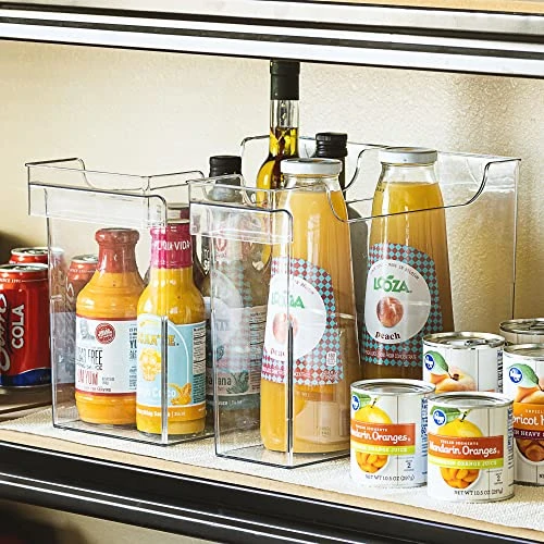 Roll Out Bottle Organization Bins - 2 Sizes Pantry Under Sink Organizer With Wheels & Handles - Clear Plastic Organizing Containers For Cleaning Supplies - Kitchen Cabinet Laundry Room Storage 4 Roll Out Bottle Organization Bins - 2 Sizes Pantry Under Sink Organizer With Wheels & Handles - Clear Plastic Organizing Containers For Cleaning Supplies - Kitchen Cabinet Laundry Room Storage - Image 4