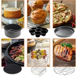 15 PCS 8 Inch XL Air Fryer Accessories, Deep Fryer Accessories With Recipe Cookbook Compatible With Growise Phillips Cozyna Fits All 4.2QT - 5.8QT Air Fryer 10 15 PCS 8 Inch XL Air Fryer Accessories, Deep Fryer Accessories With Recipe Cookbook Compatible With Growise Phillips Cozyna Fits All 4.2QT - 5.8QT Air Fryer -Kitchen Island Sale 61Zw1mKhUfL