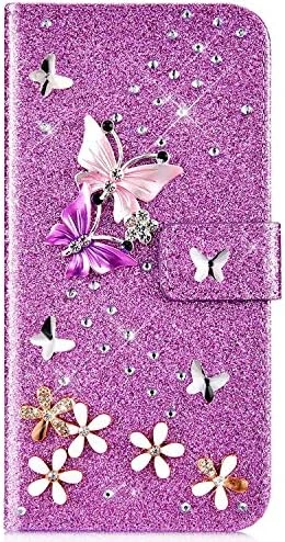 Compatible With Samsung Galaxy Note 9 Case Glitter Shiny Butterfly Rhinestone Floral Pu Leather Diamond Flash Bling Wallet Strap Case With Card Holder Magnetic Stand Flip Cover Case,Gold 7 Compatible With Samsung Galaxy Note 9 Case Glitter Shiny Butterfly Rhinestone Floral Pu Leather Diamond Flash Bling Wallet Strap Case With Card Holder Magnetic Stand Flip Cover Case,Gold - Image 7