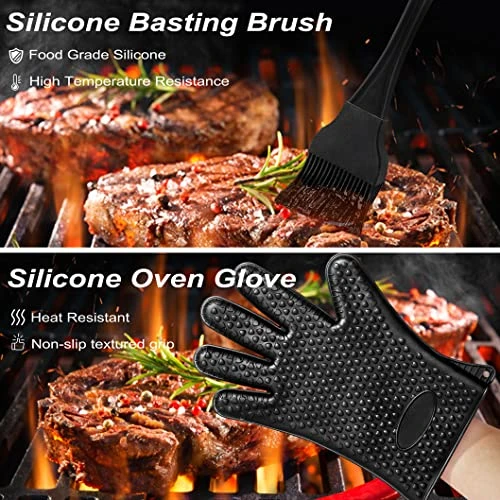 26PCS Grill Accessories For Outdoor Grill Utensils Set Stainless Steel BBQ Tools Grilling Tools Set For Father's Day Birthday Presents, Barbecue Accessories Kit Ideal Grilling Gifts For Men Dad 4 26PCS Grill Accessories For Outdoor Grill Utensils Set Stainless Steel BBQ Tools Grilling Tools Set For Father's Day Birthday Presents, Barbecue Accessories Kit Ideal Grilling Gifts For Men Dad - Image 4