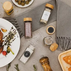 24 Pcs Spice Jars With Labels - 4 Oz Glass Spice Jars With Bamboo Lids, Minimalist Farmhouse Spice Labels Stickers, Collapsible Funnel, Seasoning Storage Bottles For Spice Rack, Cabinet, Drawer -Kitchen Island Sale 61eIkwLHKNL