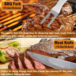 26PC Exclusive BBQ Grill Accessories In Aluminum Case For Birthday Christmas Grilling Gifts - Premium Grill Utensils Set With Barbecue Claws, Meat Injector, Thermometer For Smoker, Camping -Kitchen Island Sale 61eLrjLgOiL
