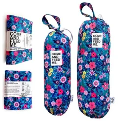 2pcs Waterproof Plastic Grocery Trash Bag Holder Shopping Carrier Holder Organizer Kitchen Storage Bag Dispenser Multiple Designs Sizes Flowers