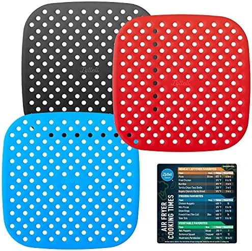 Reusable Silicone Air Fryer Liners 3 Pack With Air Fryer Magnetic Cheat Sheet, Easy Clean Air Fryer Accessories, Non Stick, AirFryer Accessory Parchment Paper Replacement - 8.5" Square 12 Reusable Silicone Air Fryer Liners 3 Pack With Air Fryer Magnetic Cheat Sheet, Easy Clean Air Fryer Accessories, Non Stick, AirFryer Accessory Parchment Paper Replacement - 8.5" Square - Image 12