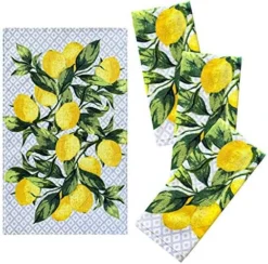 Kitchen Designers Set Of 4 Decorative Soft And Absorbent Cotton Dish Towels, 15 In X 25 In, Citrus Lemons -Kitchen Island Sale 61hiap3585L. AC