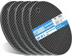 Silicone Trivet Mats Pot Holder, Trivets Hot Pads, Heat Resistant Silicone Pot Holder For Hot Dishes And Hot Pots, Jar Opener, Spoon Holder, Garlic Peeler 5Pcs Dark Grey -Kitchen Island Sale 61iUO9qax L. AC