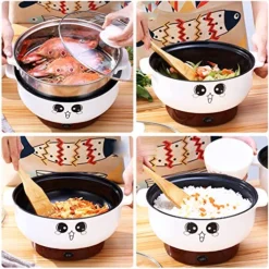 4-in-1 Multifunction Electric Skillet With Lid Nonstick Stainless Steel Small Electric Stockpot Hot Pot Skillet Noodles Rice Cooker Steamed Egg Soup Porridge Fried Cooking 110V (2.8L, Electric Skillet) -Kitchen Island Sale 61ilPYCI7DL 1