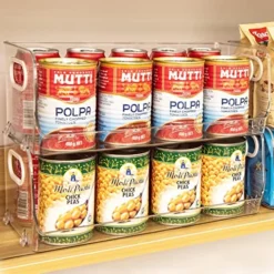 2 Pack Clear Stackable Storage Bins, Open Front Storage Bins With Handles, Plastic Snack Organizer For Pantry Organization And Storage For Kitchen, Cabinets, Countertops, Bathrooms, Offices -Kitchen Island Sale 61lbukc143L