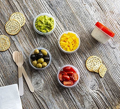 (4 Ounce 10 Pack) Twist Cap Containers Clear Bottom With Red Top Screw On Lids Twist Top Food Storage Freezer Reusable Containers 2 (4 Ounce 10 Pack) Twist Cap Containers Clear Bottom With Red Top Screw On Lids Twist Top Food Storage Freezer Reusable Containers - Image 2