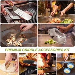 Griddle Accessories Compatible With Blackstone, Black Stone And Camp Chef, Flat Top Grill Accessories Kit, Outdoor Grille Accessories Set BBQ Tools With Griddle Spatula