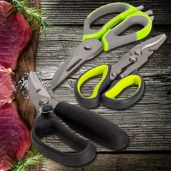 3 Pack Kitchen Scissors Set - Heavy Duty Kitchen Shears - For Chicken, Poultry, Fish And Food Cutting - Rustproof Stainless Steel - Dishwasher Safe - Black And Green -Kitchen Island Sale 61nQGhtCkbL