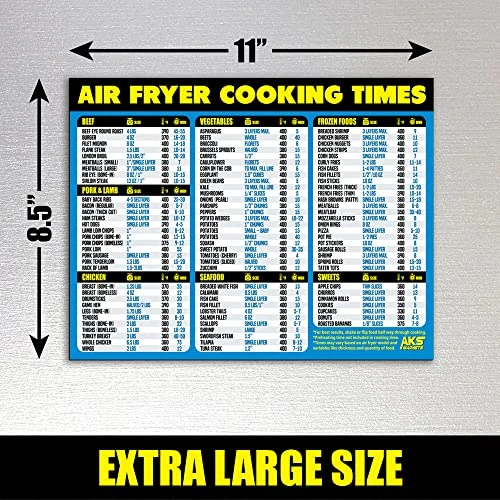Ir Fryer Cheat Sheet Magnet - Extra Large Easy To Read Airfryer Accessory - Magnetic Air Fryer Cooking Times Chart, Kitchen Gadget Reference Guide For 90 Airfry Foods - Air Fryer Accessories (Blue) 2 Ir Fryer Cheat Sheet Magnet - Extra Large Easy To Read Airfryer Accessory - Magnetic Air Fryer Cooking Times Chart, Kitchen Gadget Reference Guide For 90 Airfry Foods - Air Fryer Accessories (Blue) - Image 2