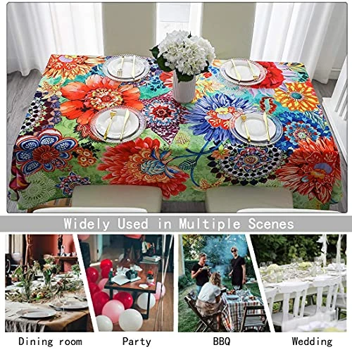 Tablecloth, Original Design Hand Drawing Art Print Table Cloth, Washable Water Resistance Microfiber Decorative Rectangle Table Cover (Tape 8, 60"x84") 4 Tablecloth, Original Design Hand Drawing Art Print Table Cloth, Washable Water Resistance Microfiber Decorative Rectangle Table Cover (Tape 8, 60"x84") - Image 4