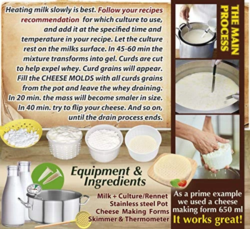 16 Pcs Cheesemaking Kit №3 Butter Punched Сheese Mold Press Strainer Cheese Tofu Press Mold Cheese Making Kit 5 16 Pcs Cheesemaking Kit №3 Butter Punched Сheese Mold Press Strainer Cheese Tofu Press Mold Cheese Making Kit - Image 5