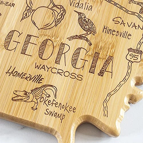 Destination Georgia State Shaped Serving And Cutting Board, Includes Hang Tie For Wall Display 3 Destination Georgia State Shaped Serving And Cutting Board, Includes Hang Tie For Wall Display - Image 3