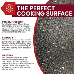 -6203# Extra Deep 16"x13"x3.2" (10.5Qt.) Scratch Resistant, Easy Pour Spout Dishwasher Safe, Non-stick Electric Skillet With Glass Vented Lid, Adjustable Temperature, Black 10 -6203# Extra Deep 16"x13"x3.2" (10.5Qt.) Scratch Resistant, Easy Pour Spout Dishwasher Safe, Non-stick Electric Skillet With Glass Vented Lid, Adjustable Temperature, Black -Kitchen Island Sale 61zqH4h0ZLL